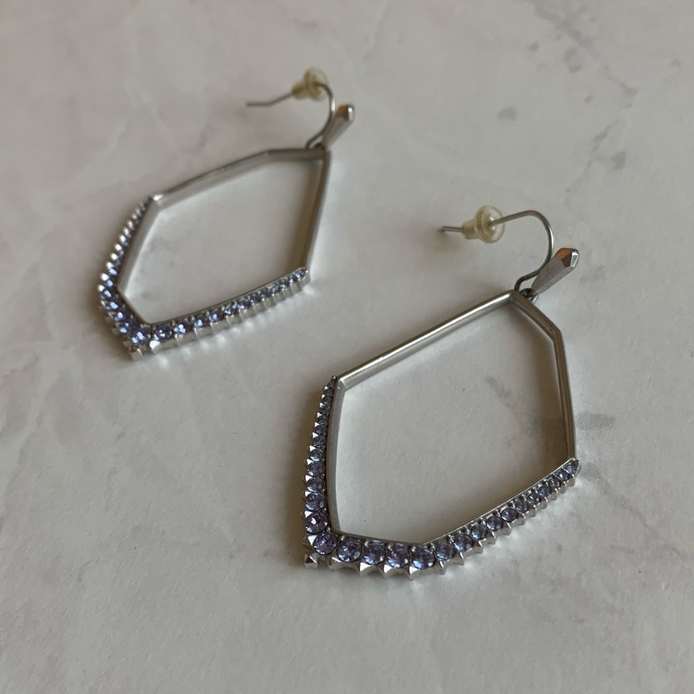Kendra Scott Silver Dangling Iridescent Earrings